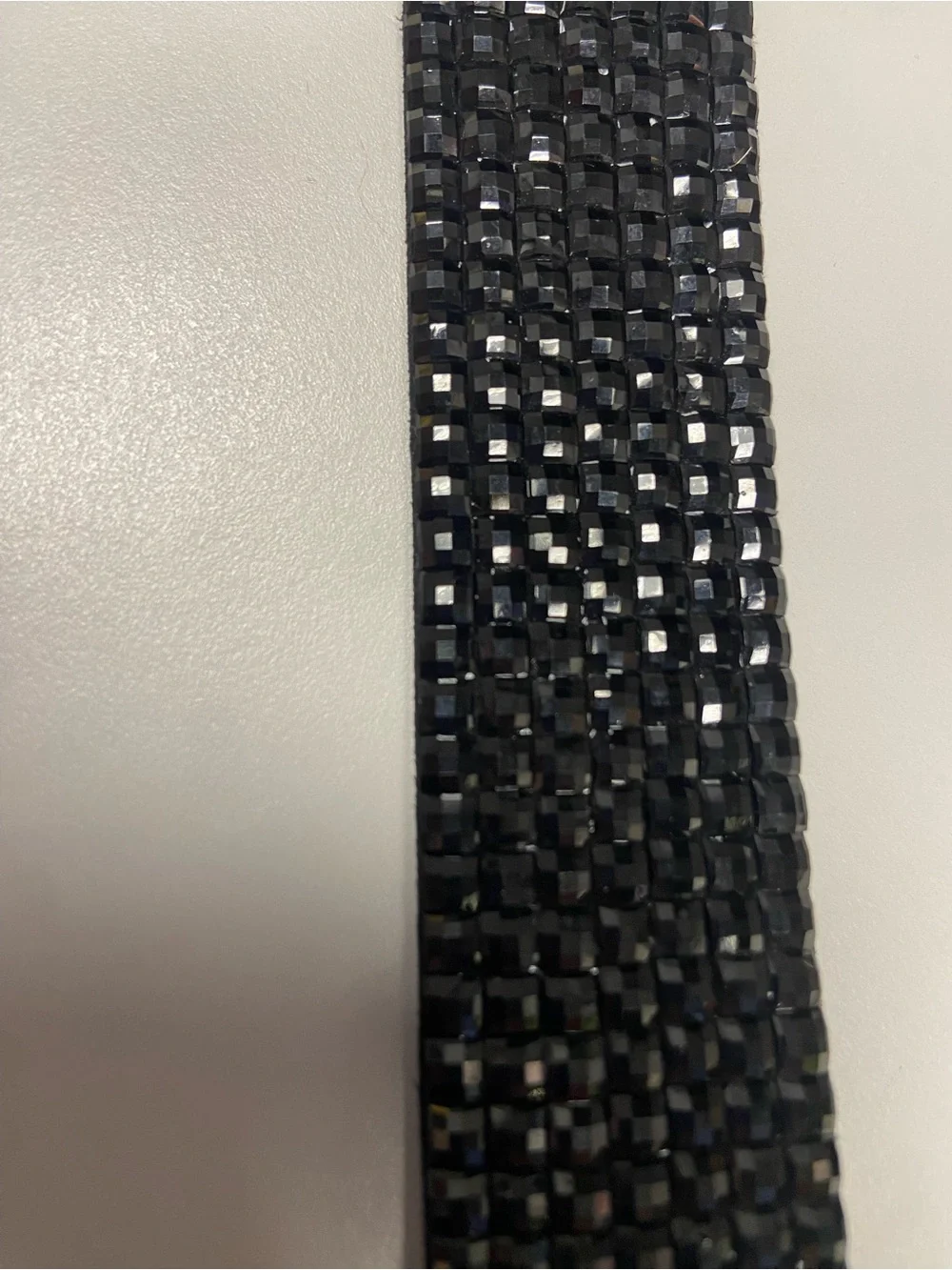 Black Multi-Strand Crystal Bracelet with Silver Clasp